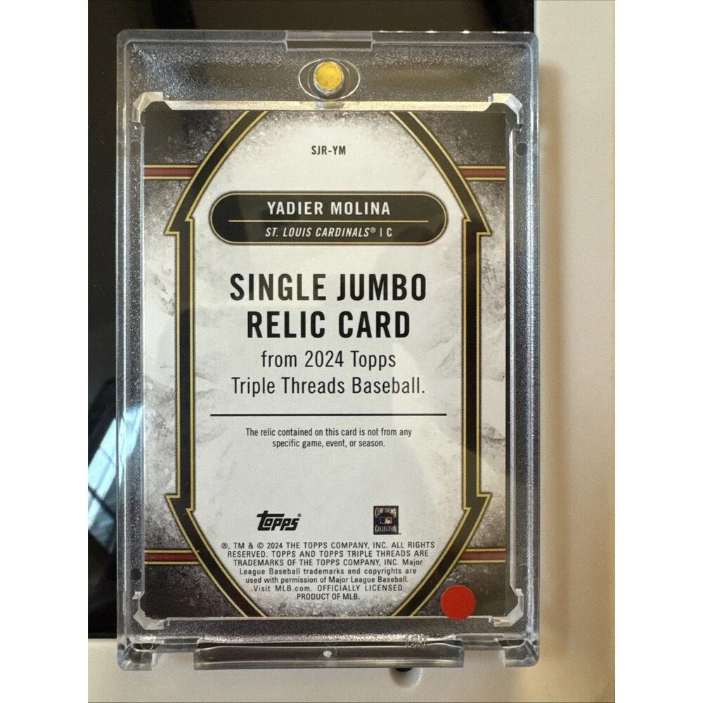 2024 Topps Triple Threads Gold Yadier Molina #SJR-YM 2/9 Jumbo Patch Game Used
